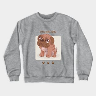 Cute Level 1000 / Cute Pug Puppy / Dog Lover / Dog Person / Pug Lover Crewneck Sweatshirt